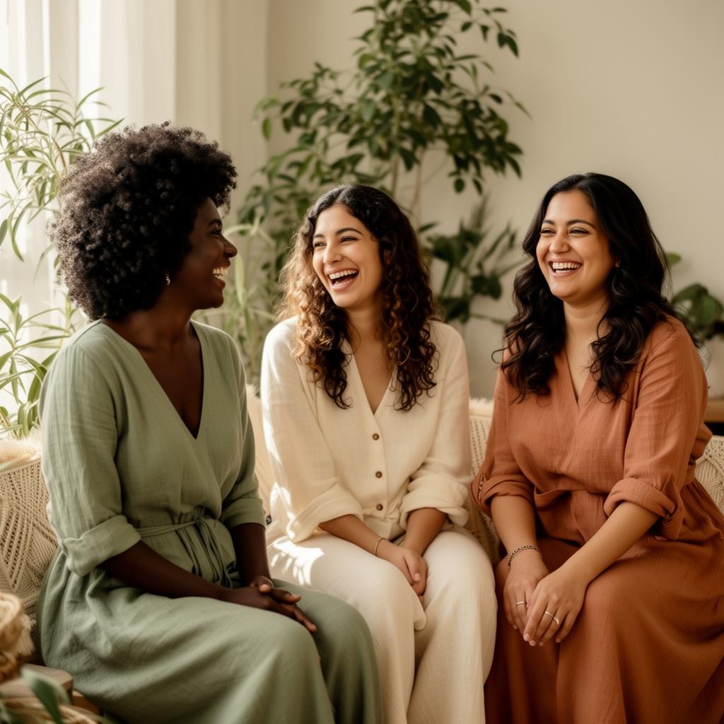 Diverse women laughing together — community of clients in NY and NJ therapy